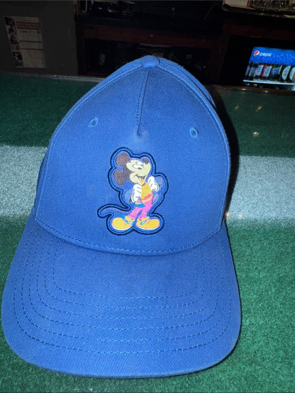 Disneyland 70th Royal Blue Baseball Cap with Cartoon Mouse Patch